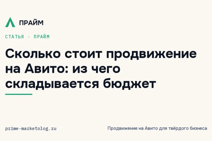 Сколько стоит продвижение на Авито: из чего складывается бюджет и как его считают